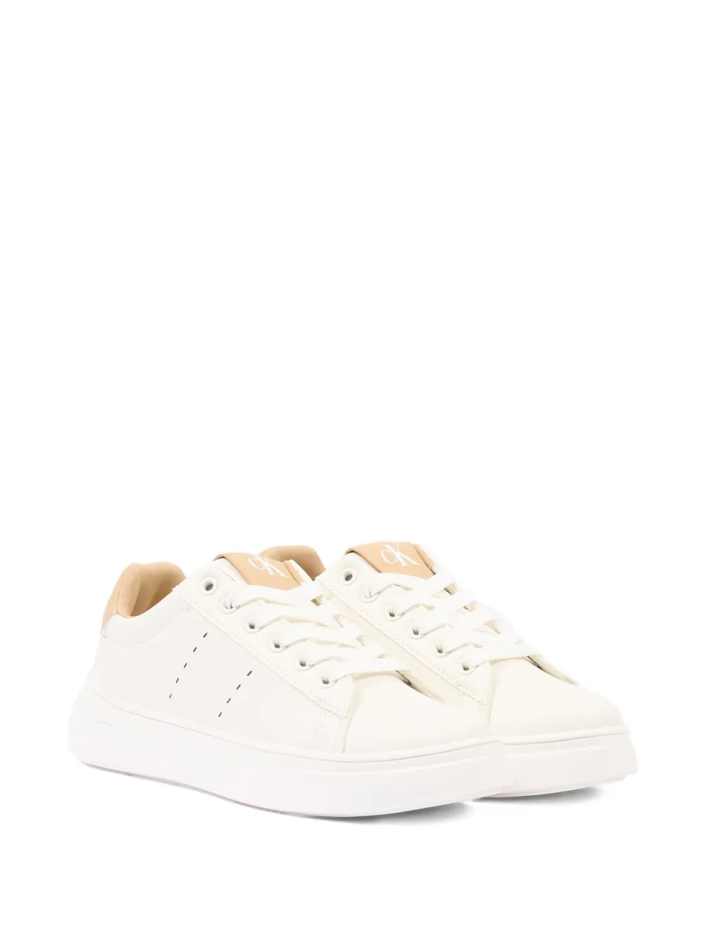 Calvin Klein Kids contrast-heel sneakers - Toni neutri