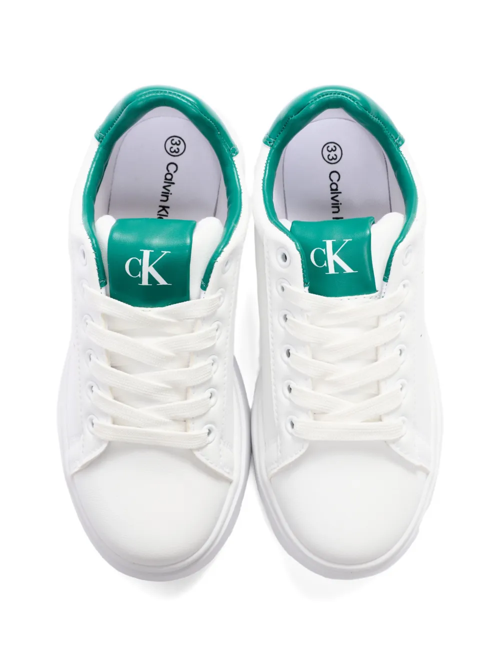 Calvin Klein Kids contrasting-heel sneakers Wit
