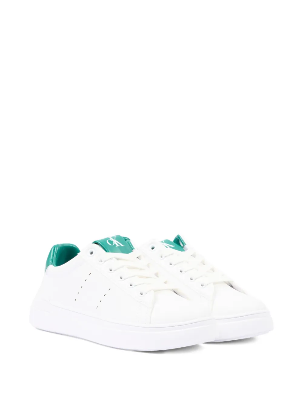Calvin Klein Kids contrasting-heel sneakers - Bianco