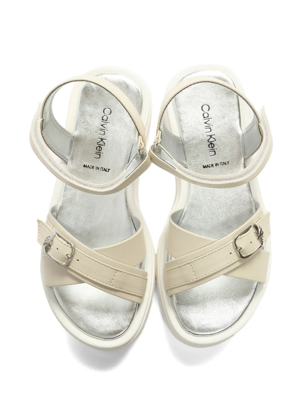 Calvin Klein Kids Sandalen met gesp Beige