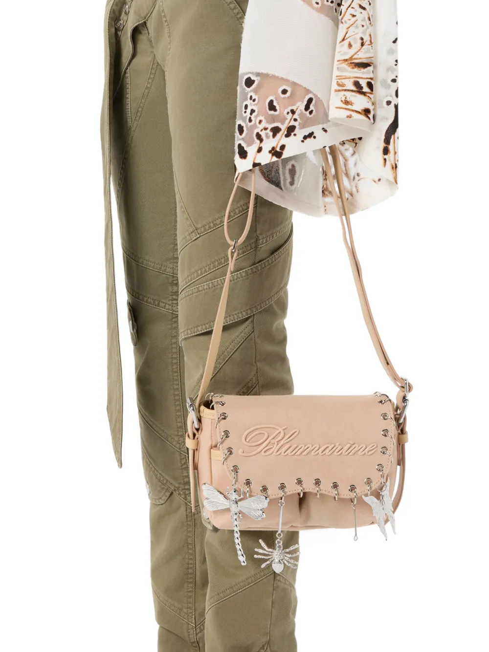  Blumarine Embellishment Shoulder Bag - Neutrals 
