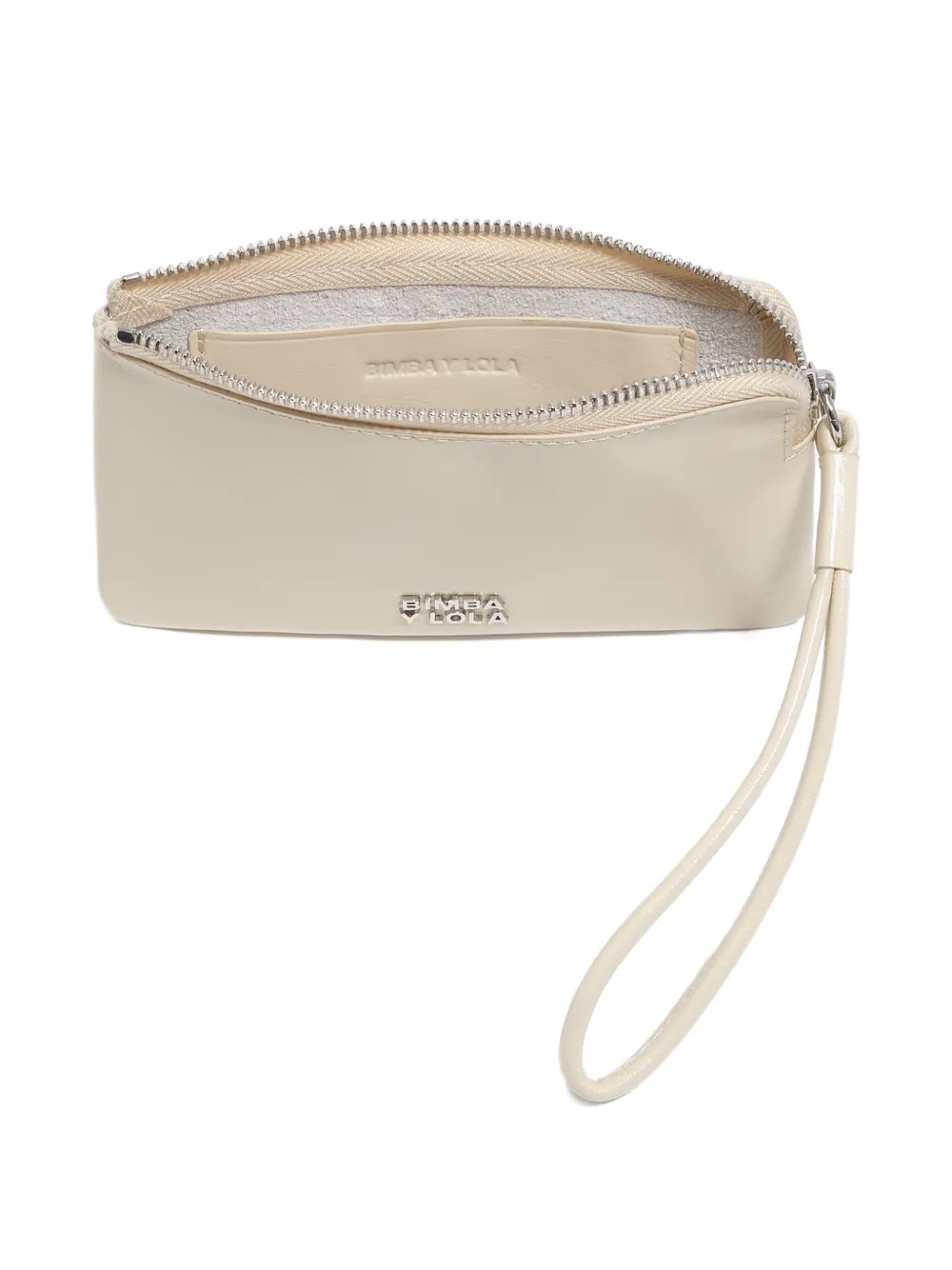 BIMBA Y LOLA Leren portemonnee met rits Beige