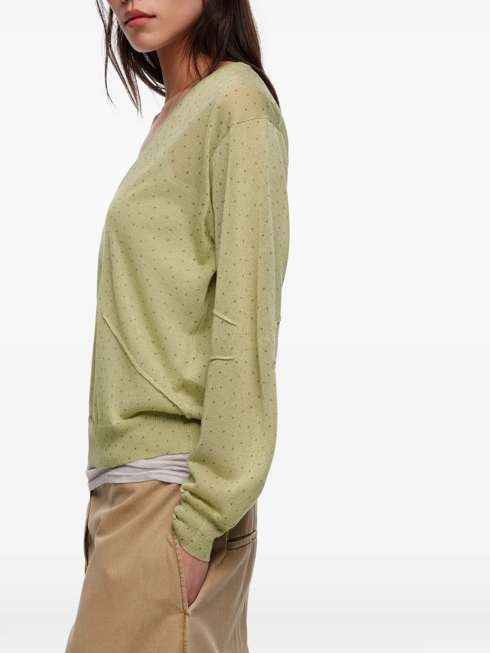  Bimba Y Lola V-neck Top - Green 