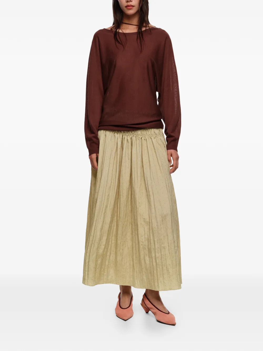  Bimba Y Lola Gonna Midi Con Vita Elasticizzata - Verde 