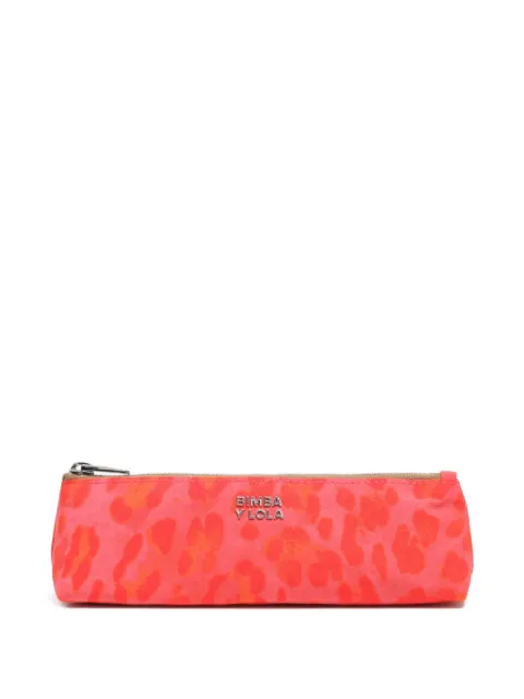 Bimba y Lola leopard zip makeup bag