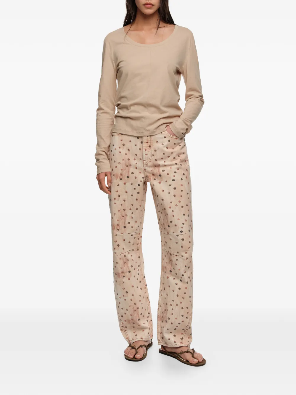  Bimba Y Lola Polka-dot-print Trousers - Brown 