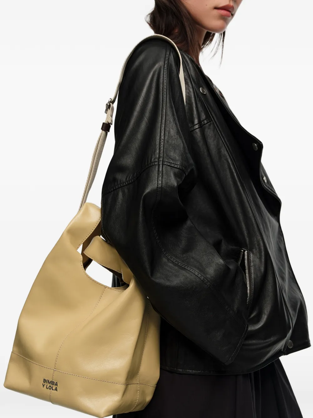  Bimba Y Lola Medium Paper Tote Bag - Neutrals 