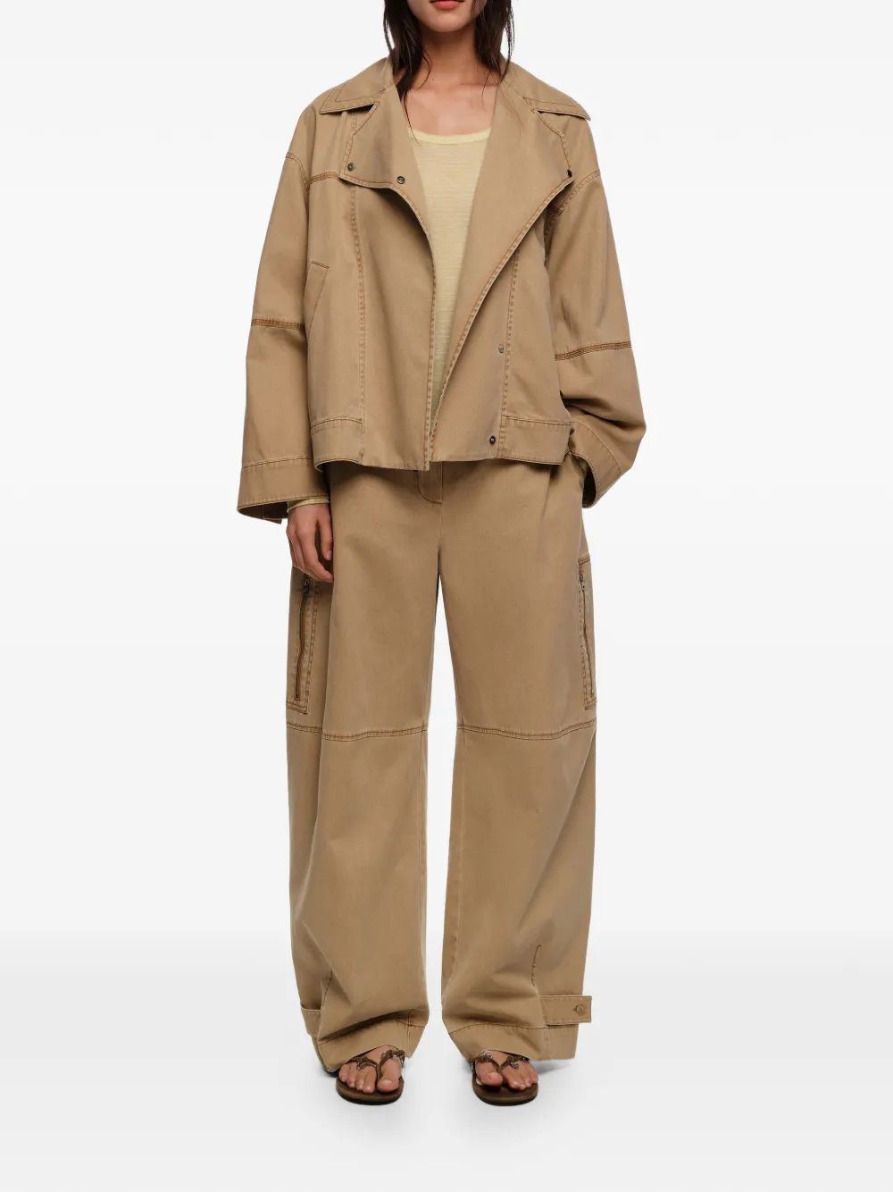  Bimba Y Lola Oversized Buttoned Jacket - Neutrals 