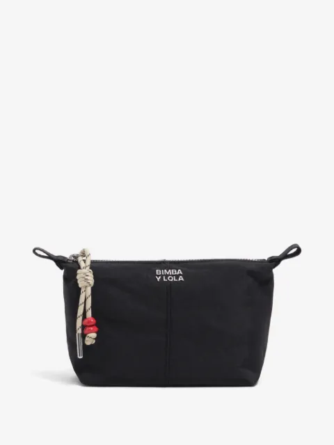 Bimba y Lola graphite nylon Trapecio make-up case