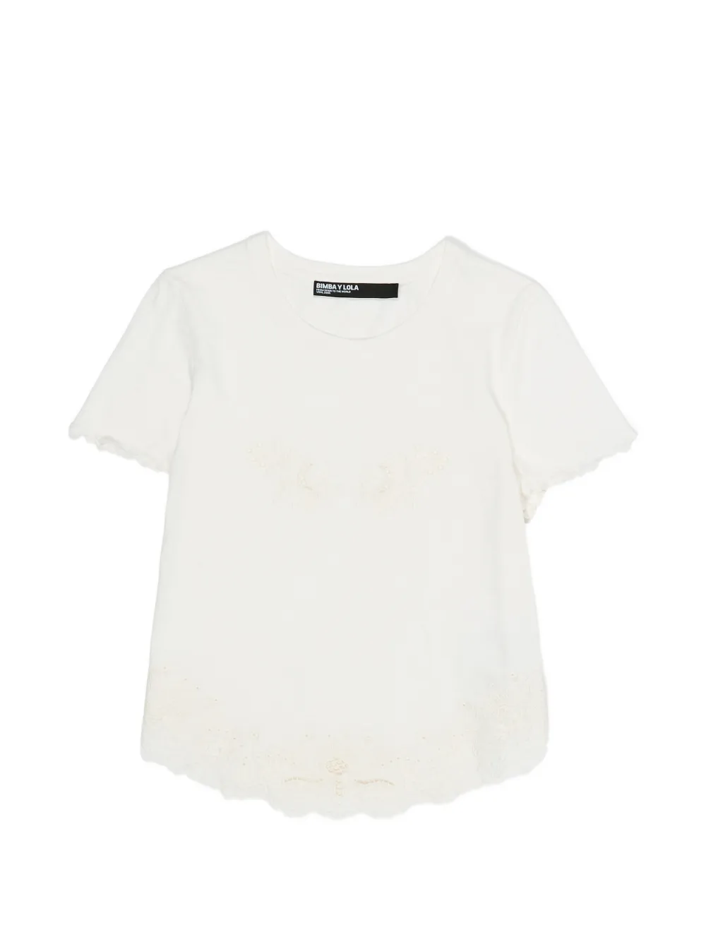 Bimba y Lola T-shirt con ricamo - Bianco