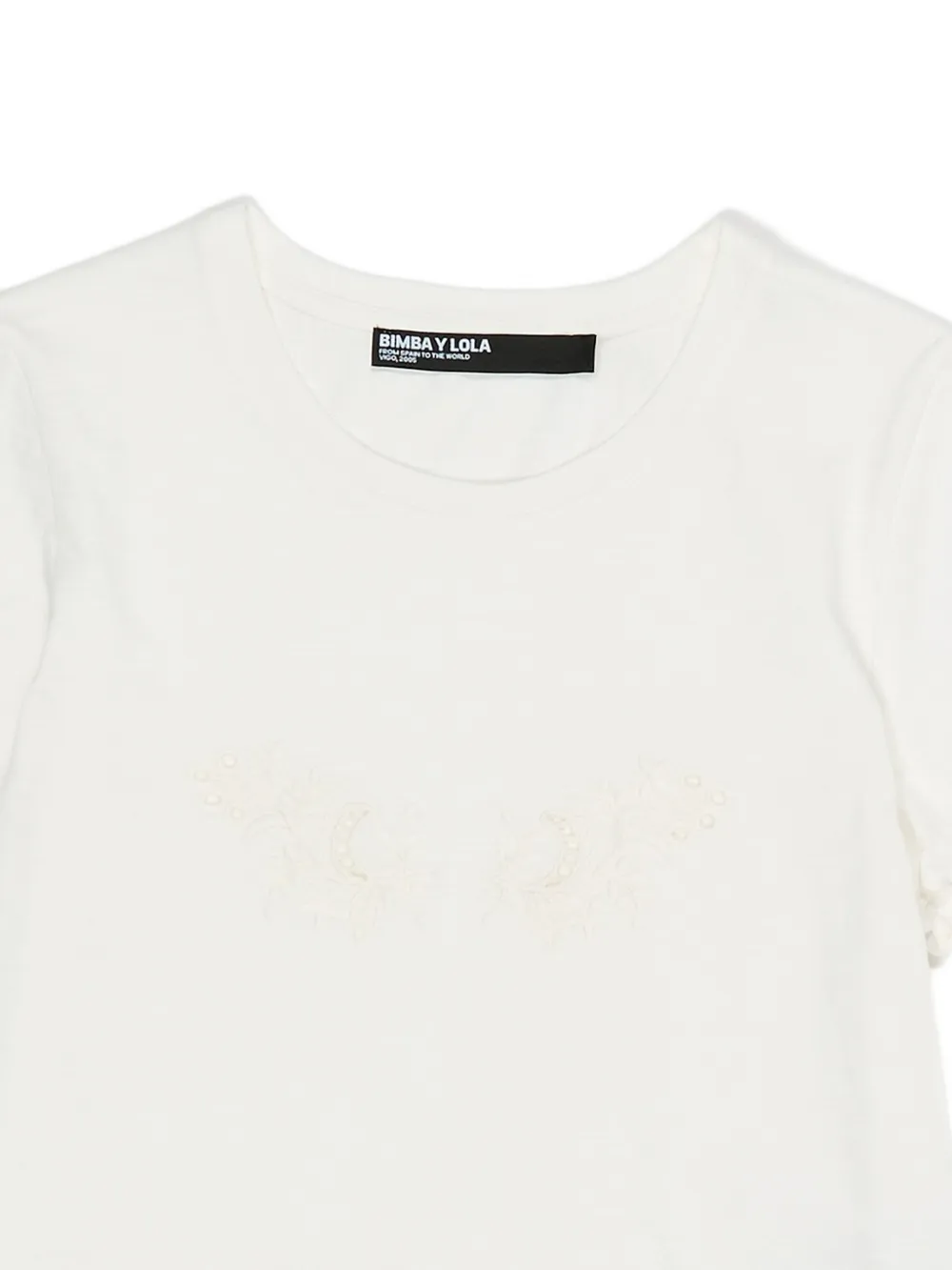 Bimba y Lola T-shirt met geborduurde ringlets Wit