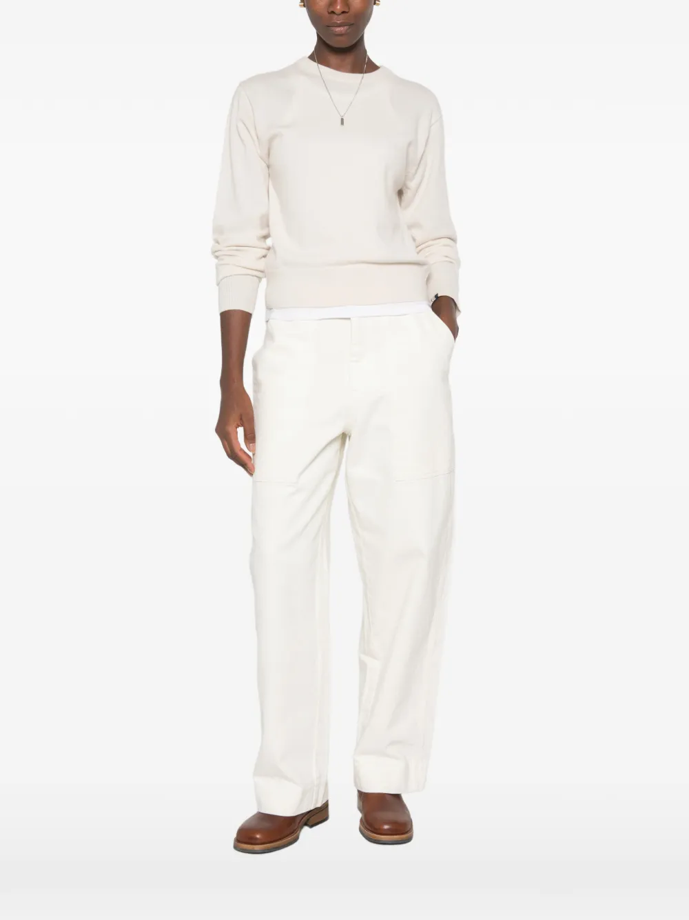 extreme cashmere March trui met ronde hals Beige