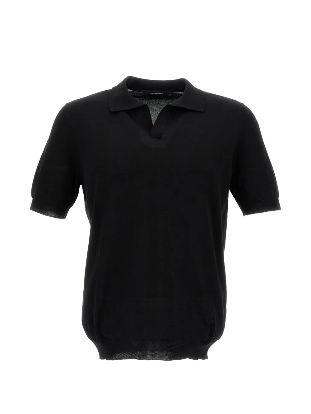 Tagliatore fine-knit polo shirt - Schwarz
