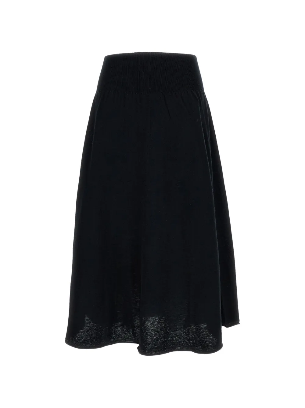 extreme cashmere ribbed-detail midi skirt - Nero