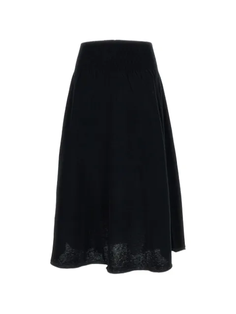 extreme cashmere ribbed-detail midi skirt