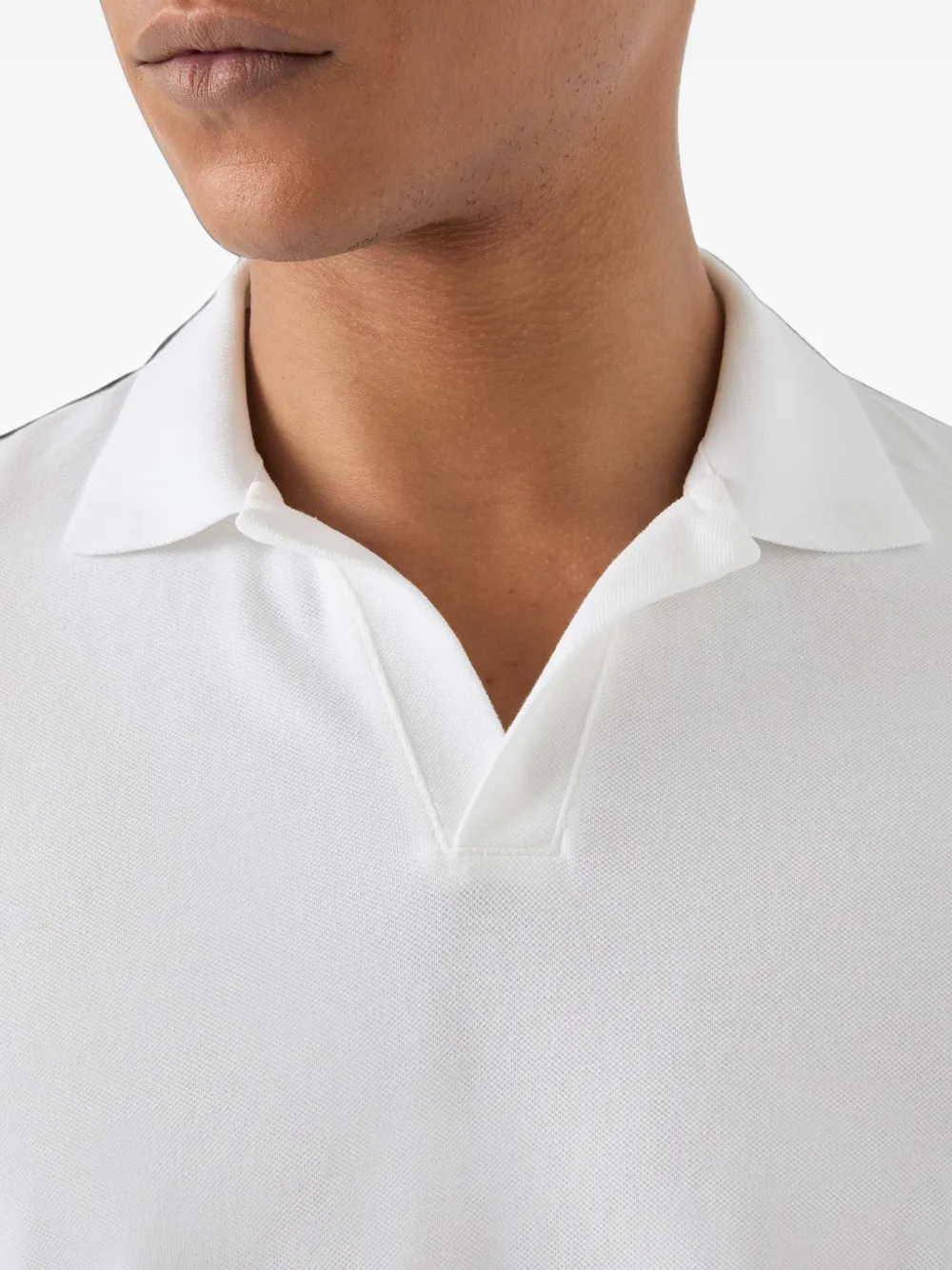 MC2 Saint Barth Charles piqué T-shirt met V-hals Wit