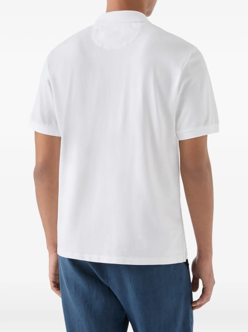 MC2 Saint Barth Charles piqué T-shirt met V-hals Wit