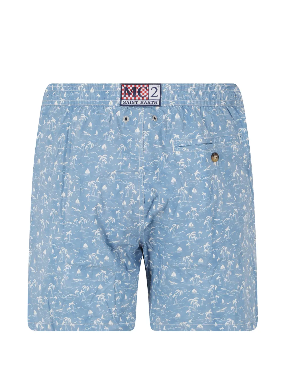  Mc2 Saint Barth Lighting Micro Toile-print Swim Shorts - Bleu 