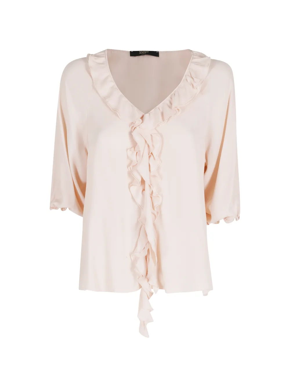 Seventy ruffled V-neck top - Toni neutri