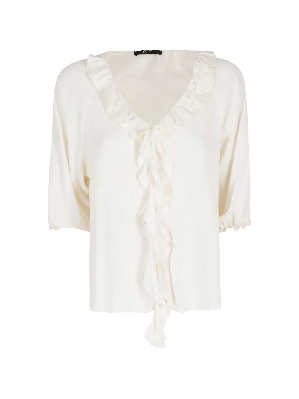 Seventy ruffled V-neck blouse - Toni neutri