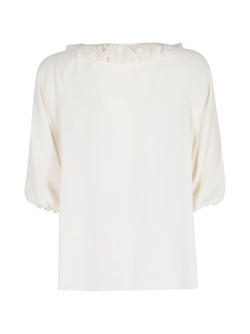  Seventy Ruffled V-neck Blouse - Neutrals 