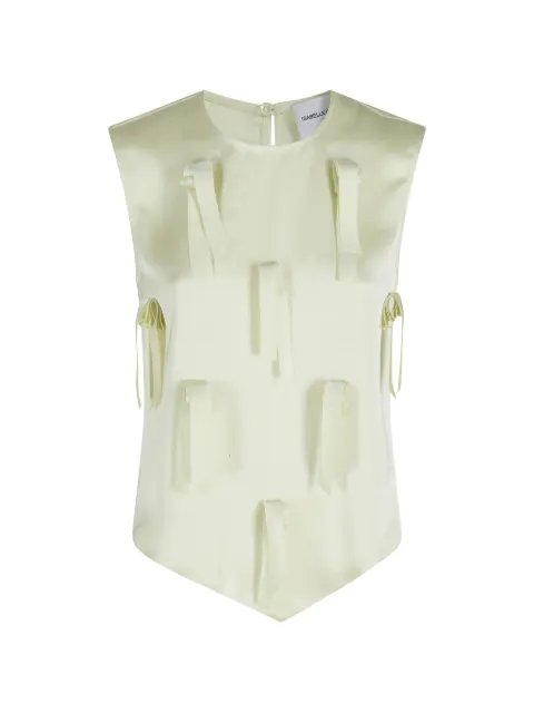 Isabelle Blanche リボントリム トップ