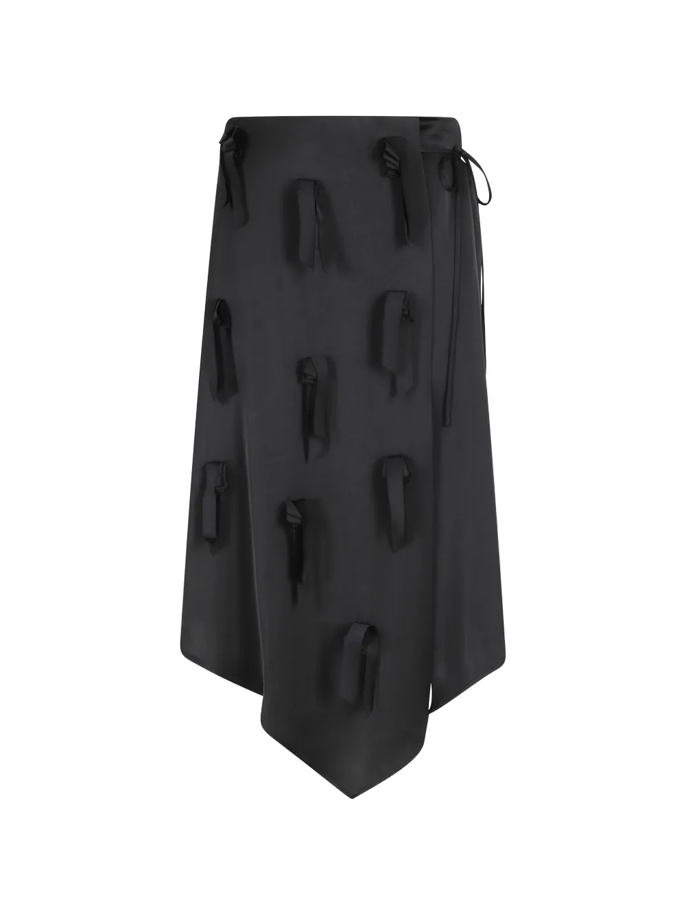 Isabelle Blanche bow-embellished asymmetric skirt - Nero
