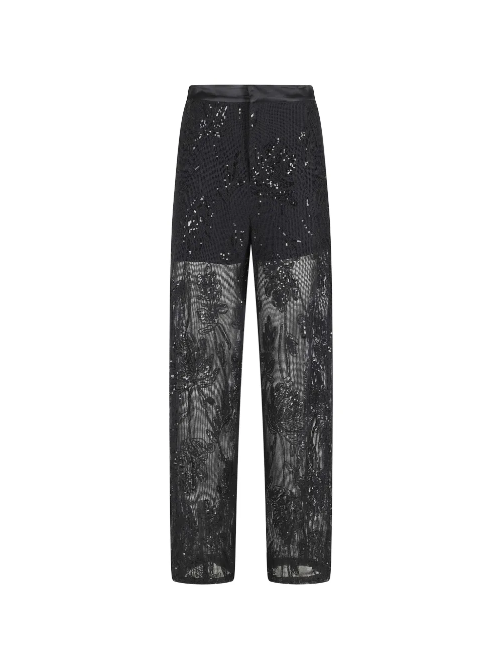 Isabelle Blanche sequin floral trousers - Nero