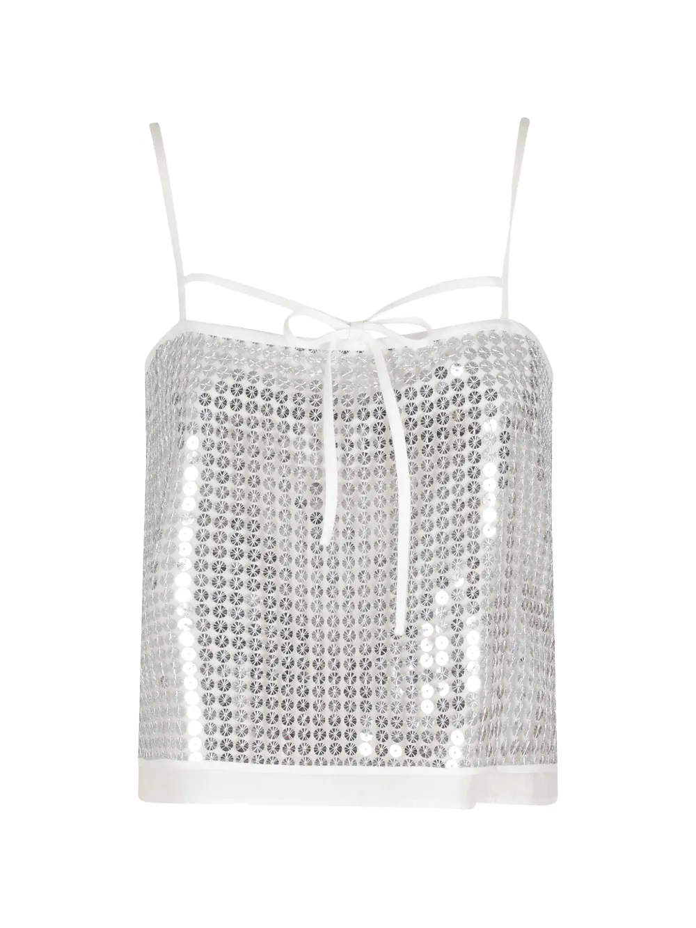 Isabelle Blanche sequinned self-tie top - Argento