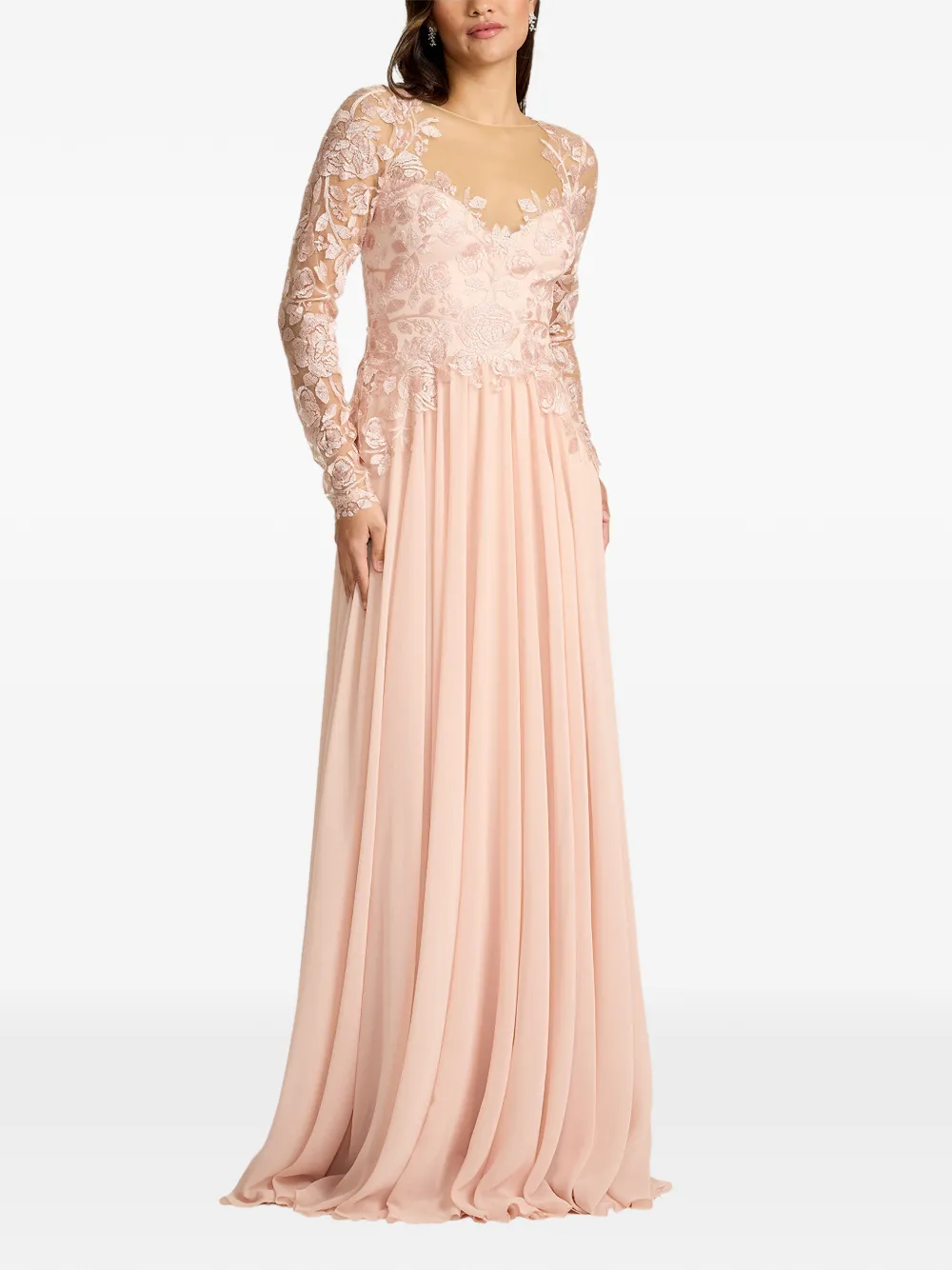Tadashi Shoji Jurk met bloemenprint en lange mouwen Roze
