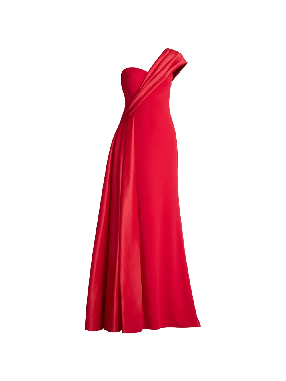 Tadashi Shoji one-shoulder draped dress - Red