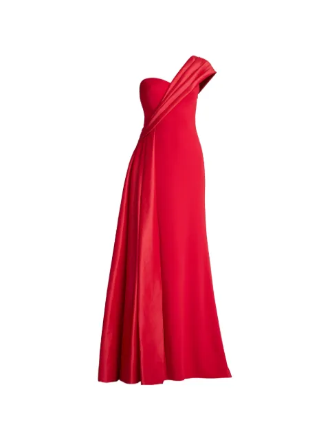 Tadashi Shoji vestido drapeado con hombro descubierto