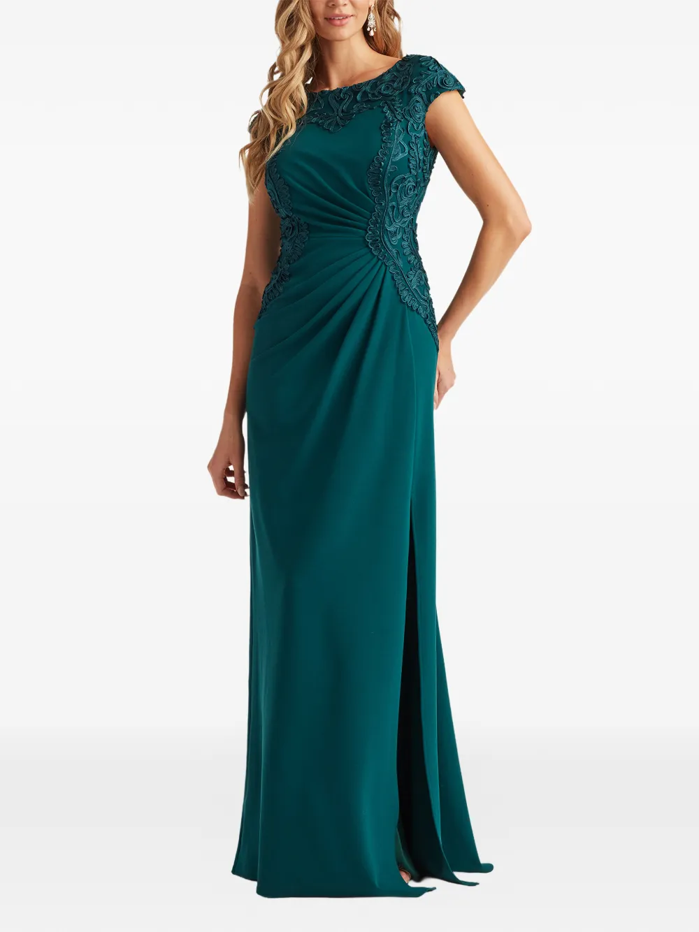 Tadashi Shoji Jurk met kant Groen
