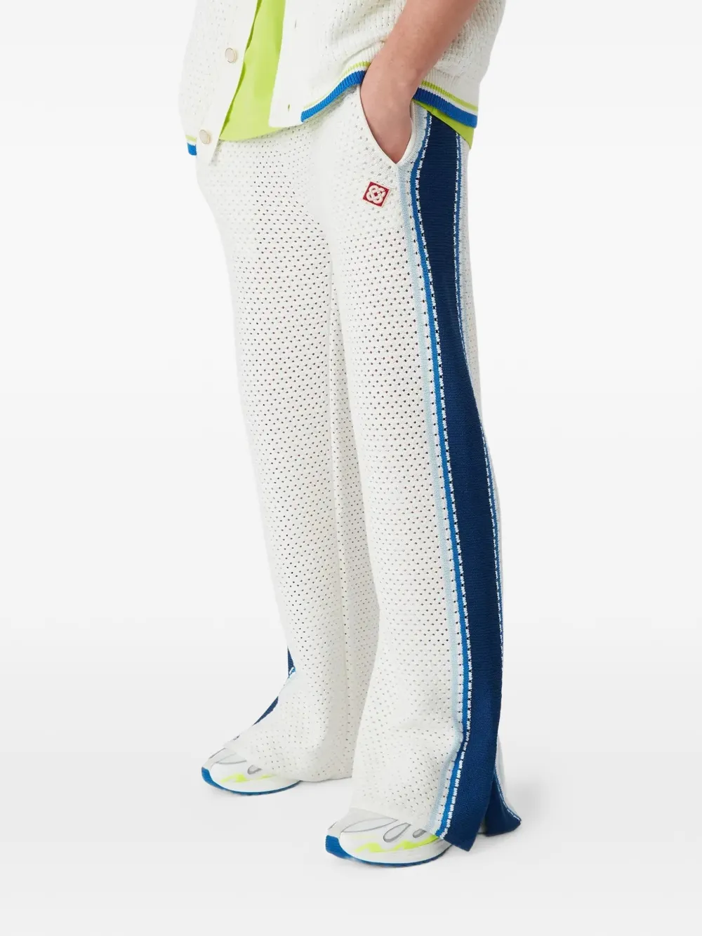 side-stripe knitted trousers