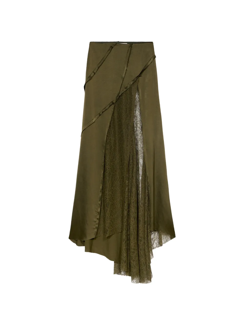 Blumarine Gonna con strato in pizzo - Verde