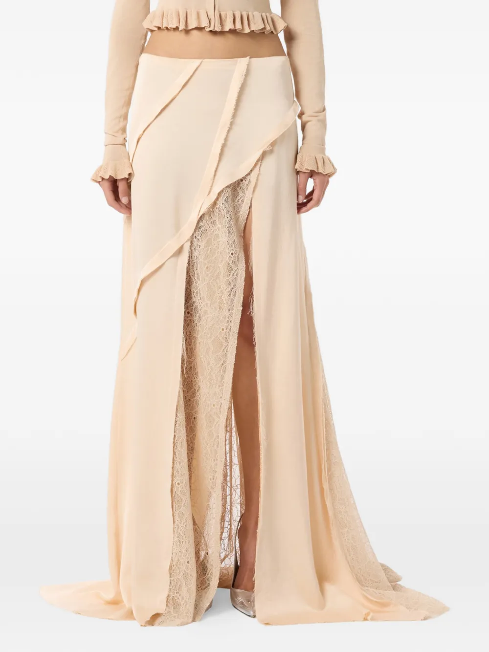 Lace-Detail Asymmetrical Skirt
