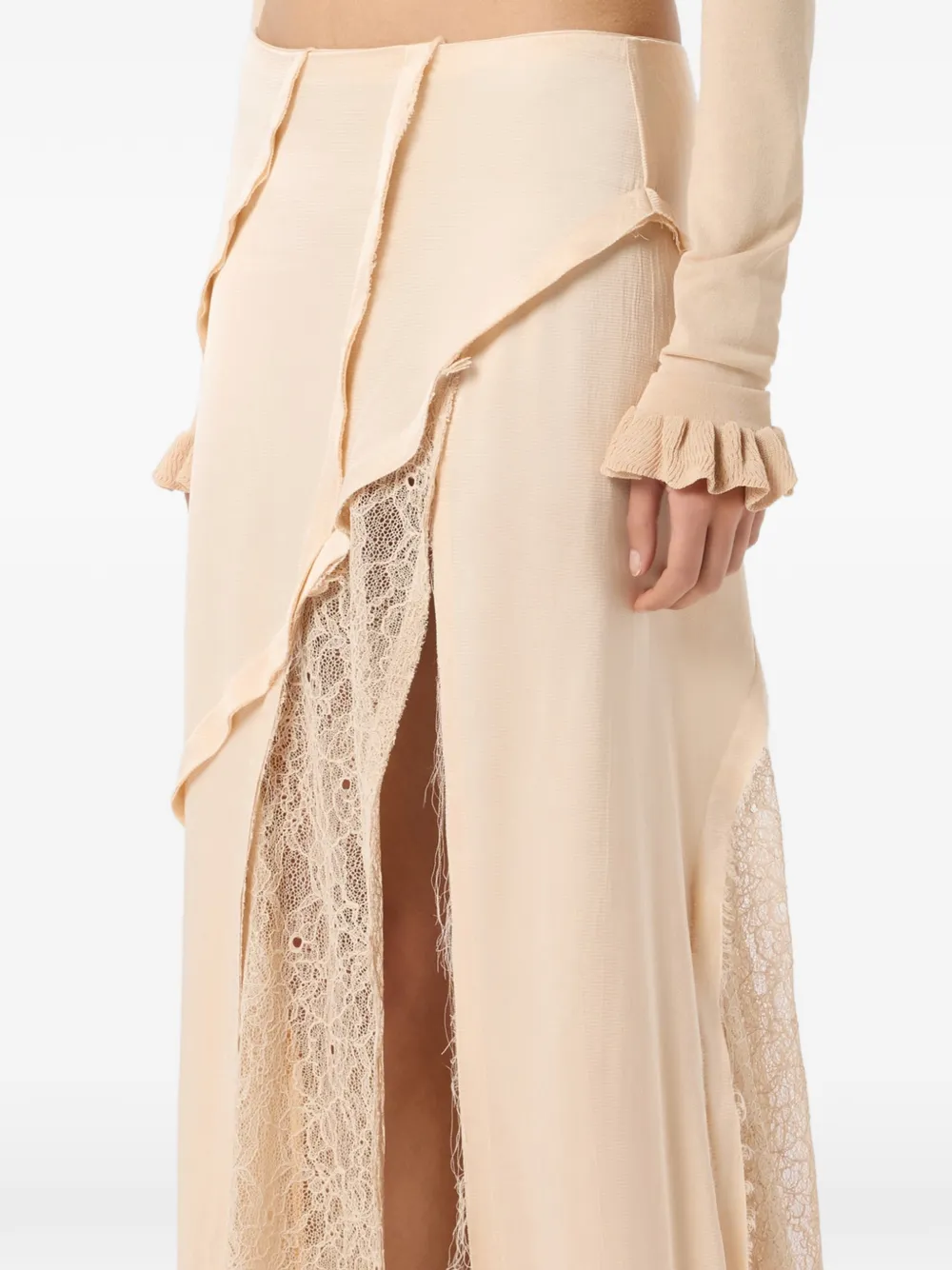 Lace-Detail Asymmetrical Skirt