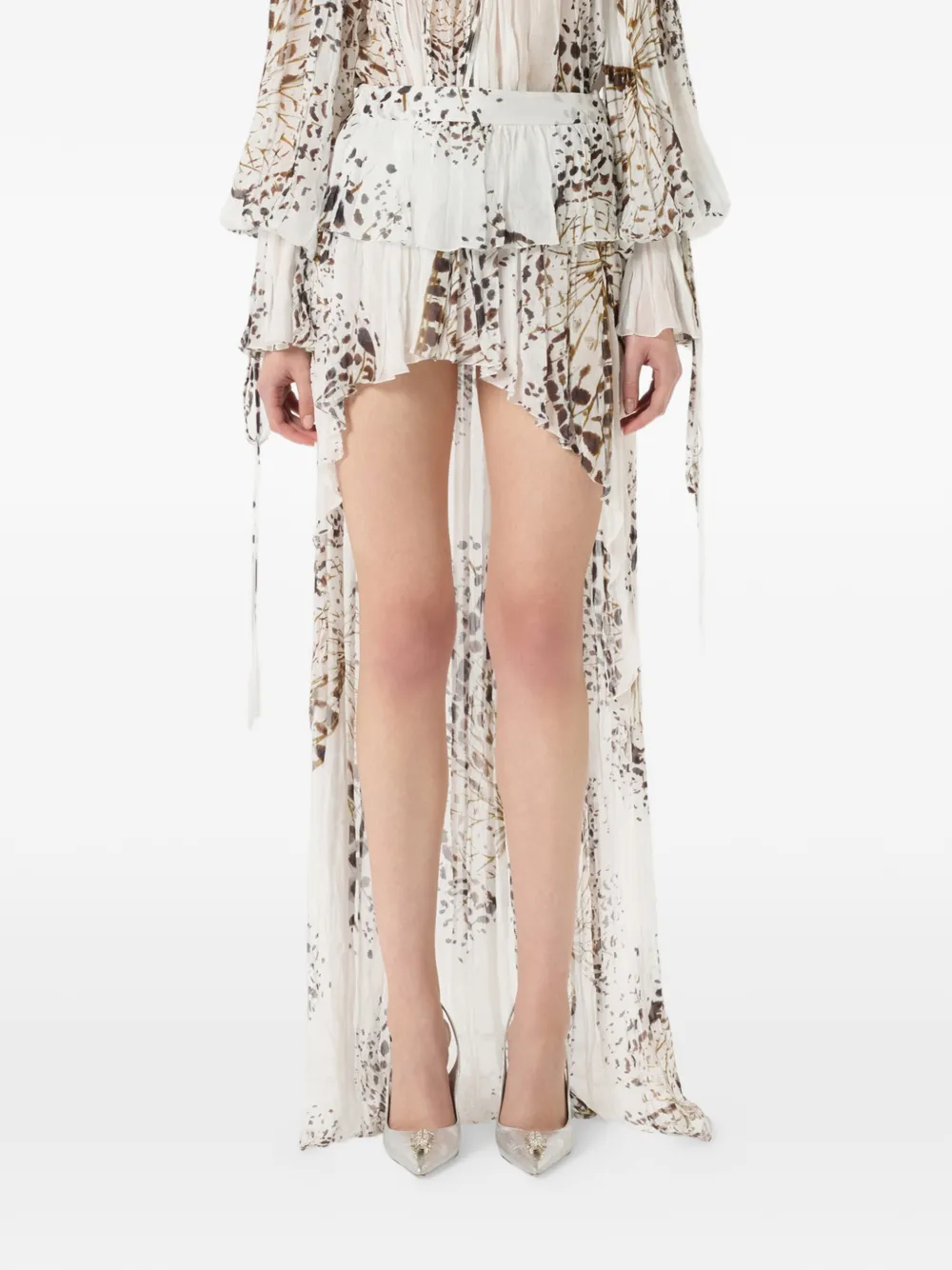 Blumarine Gonna Georgette con stampa - Bianco