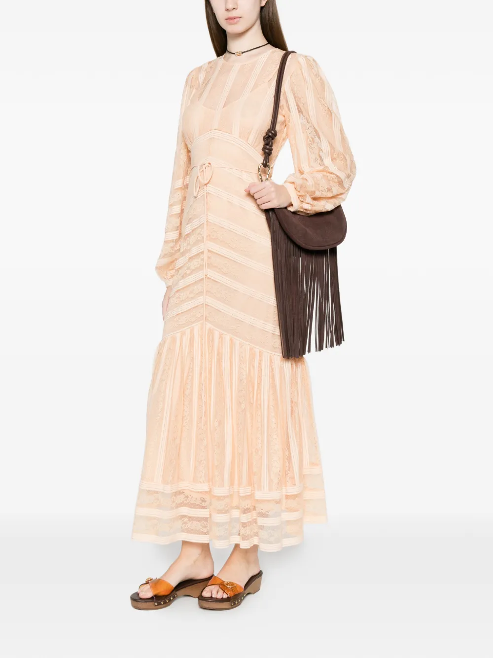 TWINSET Gestreepte maxi-jurk Roze