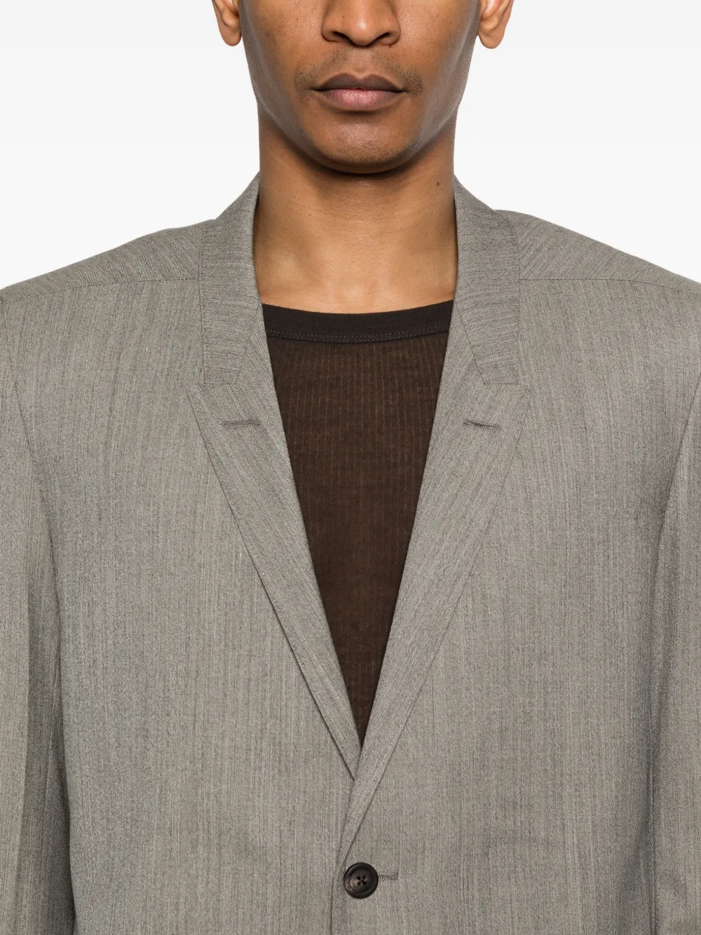 Rick Owens Blazer met enkele rij knopen Grijs