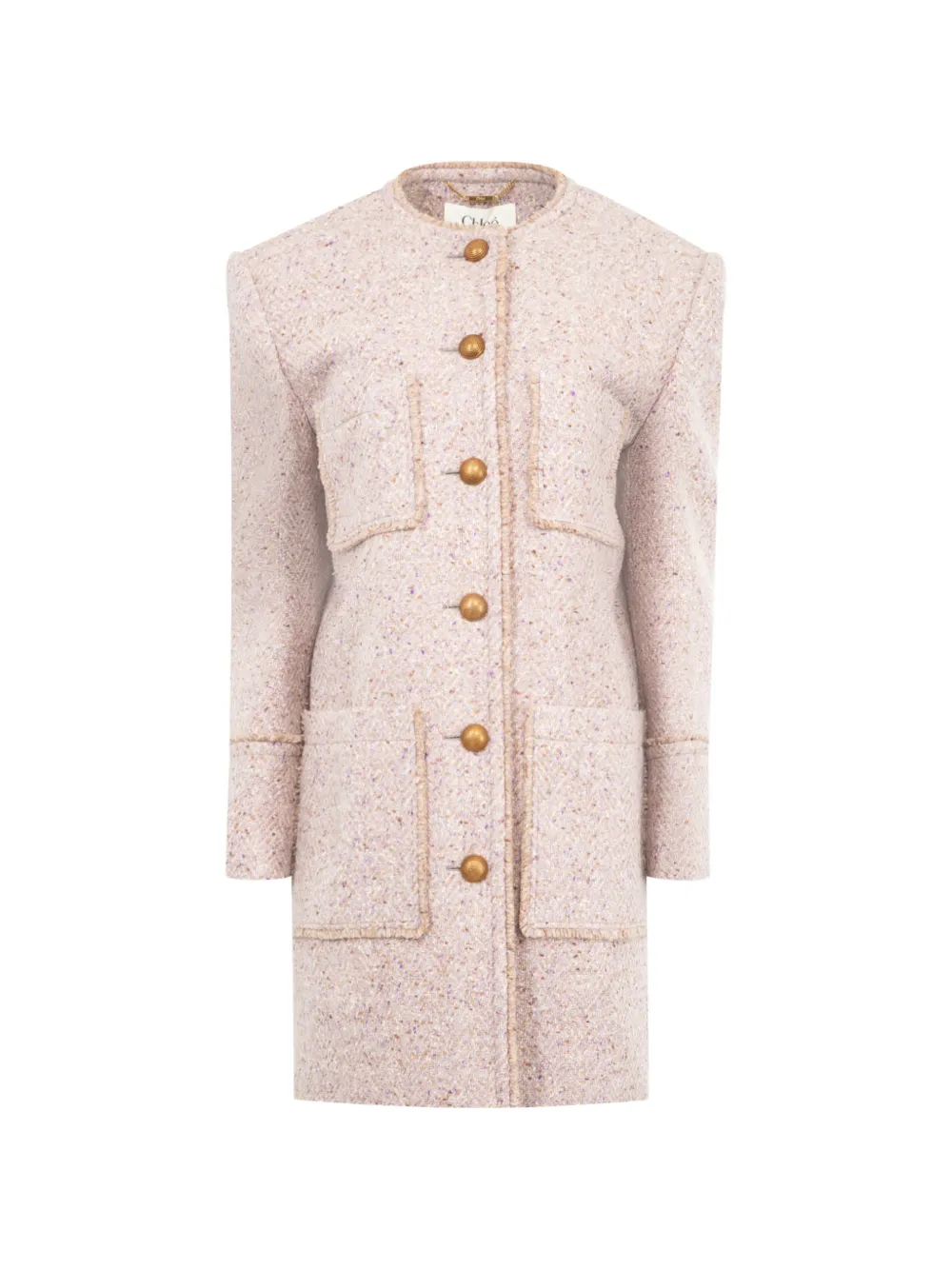 Chloé button patch pocket coat - Rosa
