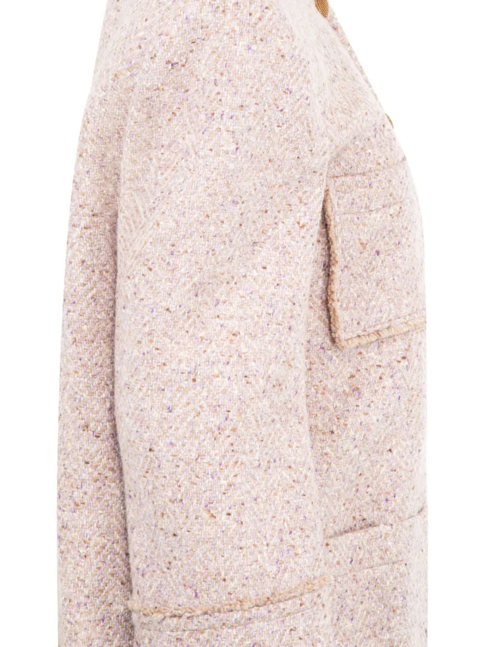  Chloé Button Patch Pocket Coat - Pink 
