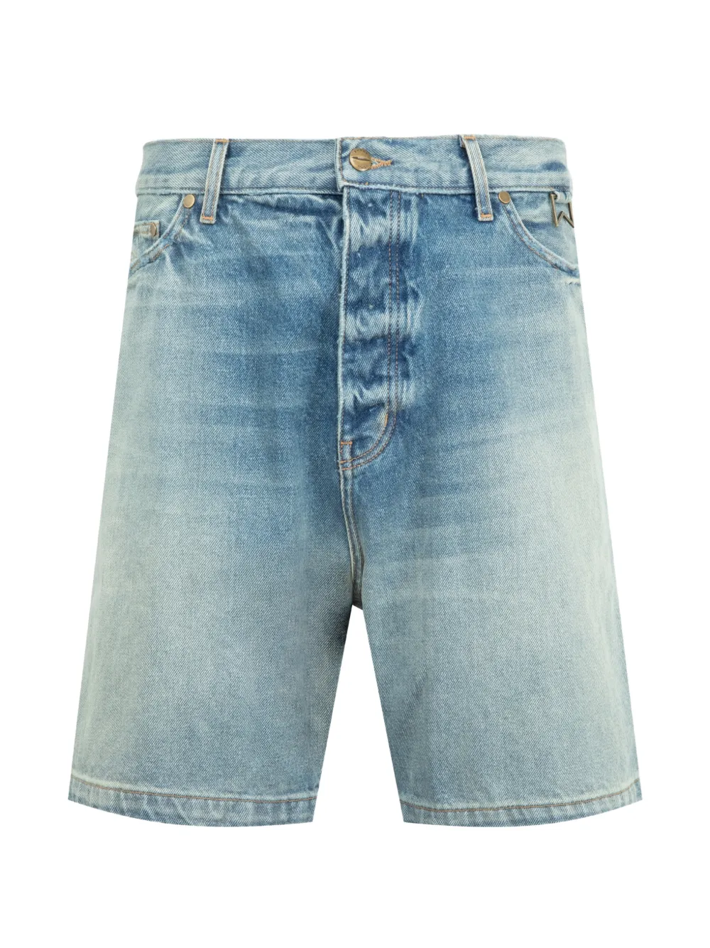 RHUDE stone-washed denim shorts - Blau