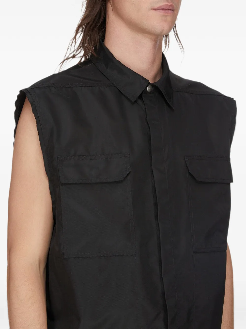 Rick Owens Jumbo shirtjack met zak Zwart