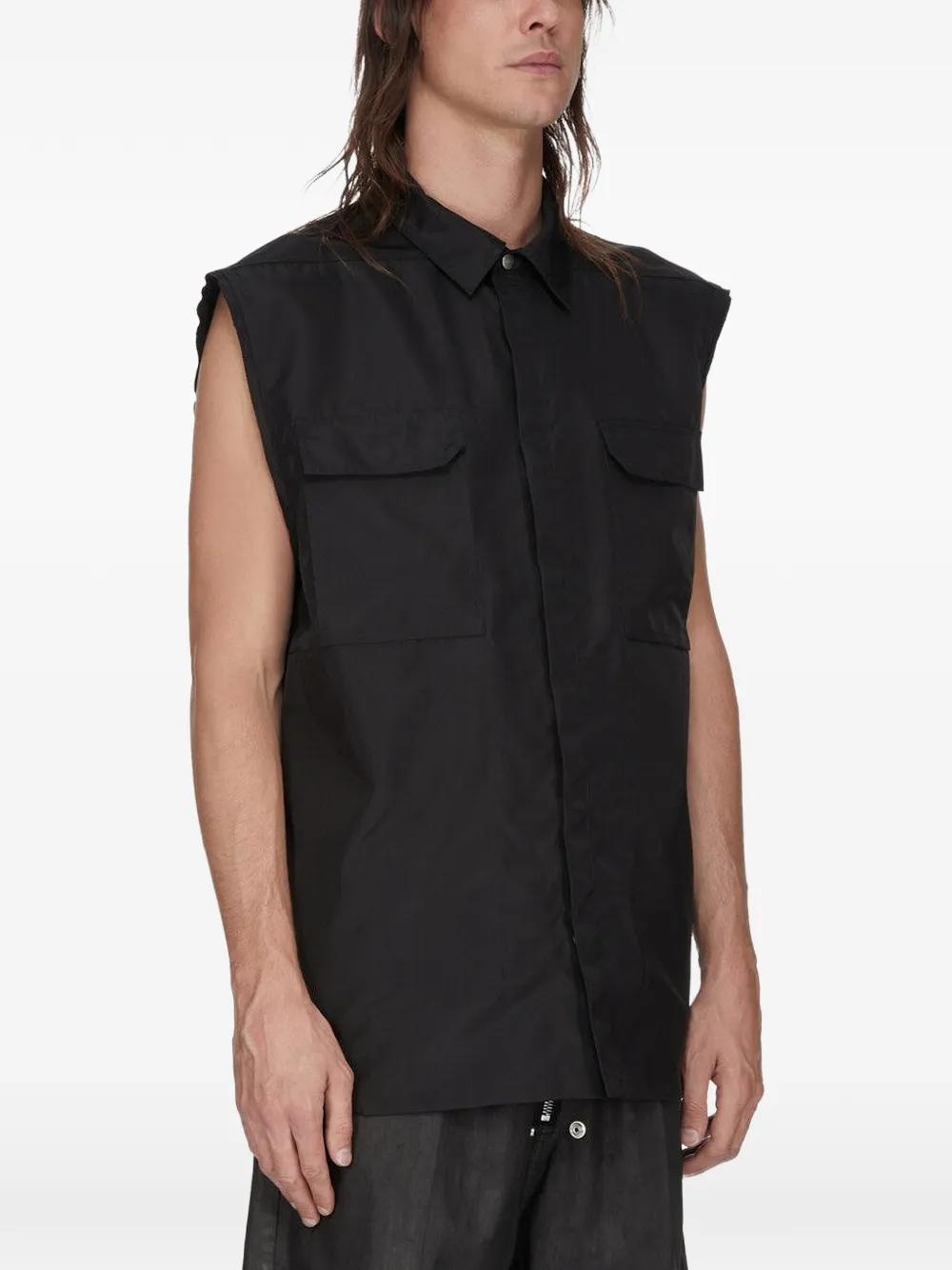 Rick Owens Jumbo shirtjack met zak Zwart