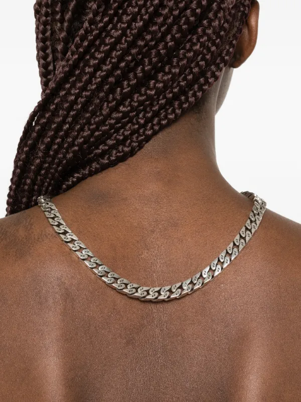 TWOJEYS Bold Cuban logo-detail Necklace | Silver | FARFETCH JO