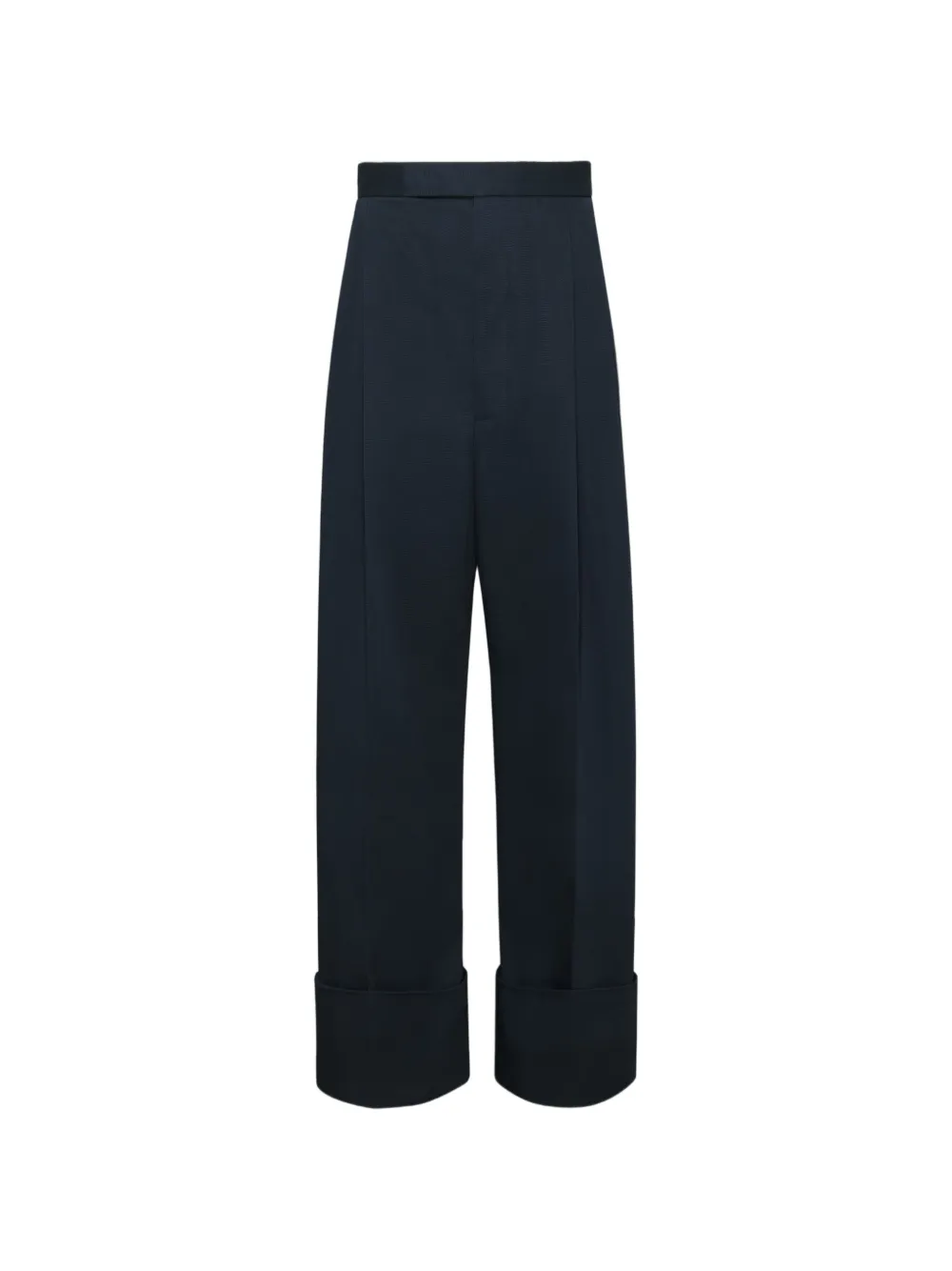 Thom Browne Gabardine broek met dubbele plooi Zwart