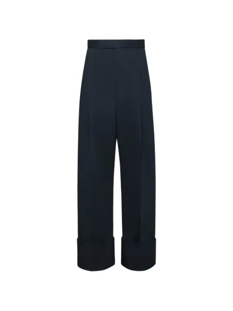 Thom Browne cotton gabardine double pleat trousers