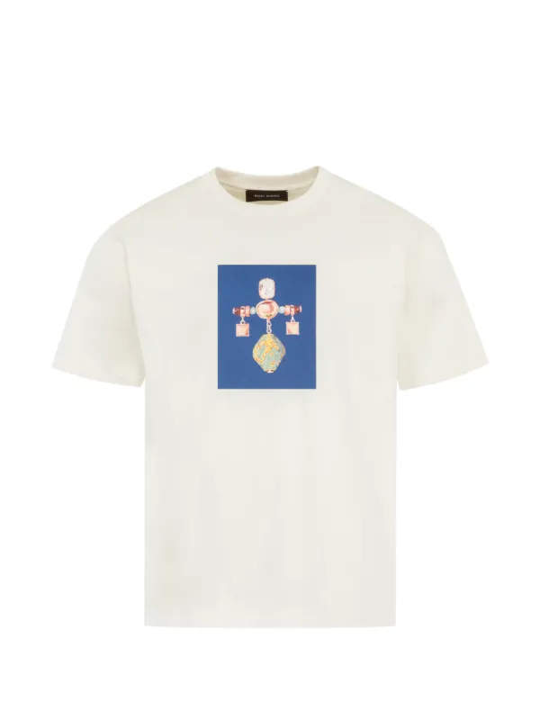 Wales Bonner Compass Graphic T-shirt in Neutrals