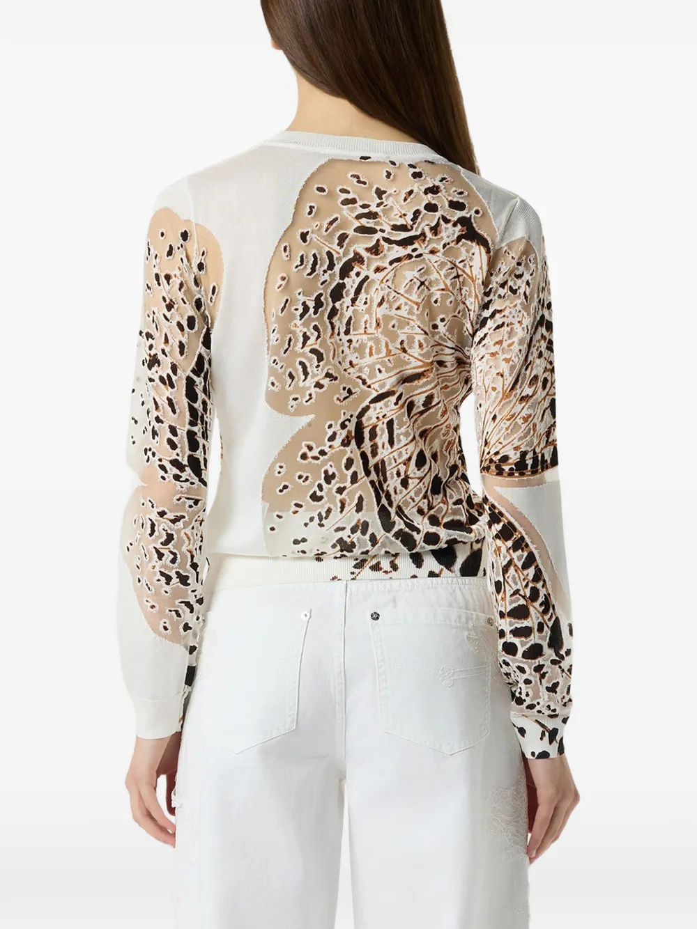 Blumarine T-shirt met vlinderprint Wit